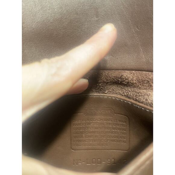 COACH Pocketbook Vintage Brown Leather Crossbody Bag Authentic Flap Close 9142 - Picture 9 of 15